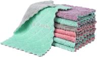 🧽 dish cloths - premium 8 pack kitchen towels: lint free coral fleece, super absorbent & fast drying. ideal for kitchen, nonstick oil & reusable. complete dishcloths set! logo