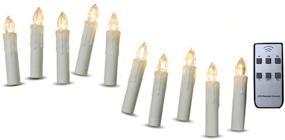 img 4 attached to 🕯️ Flameless Mini Simulated Wax Dipped LED Taper Candles with Remote and Removable Clips - Ideal for Baroque Candle Chandelier