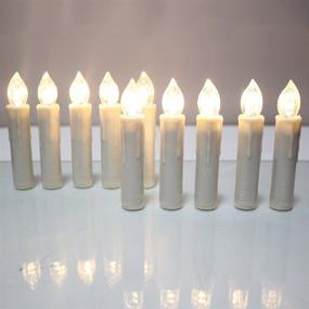 img 3 attached to 🕯️ Flameless Mini Simulated Wax Dipped LED Taper Candles with Remote and Removable Clips - Ideal for Baroque Candle Chandelier