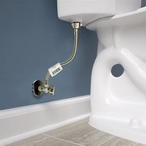 img 3 attached to 🚽 Toilet Valve Set with 1/2 inch NOM Inlet, 3/8 inch OD Compression Outlet Angle Shut Off, Escutcheon Plate, and 12-inch Long Stainless Steel Braided Brass Nut Water Supply Line