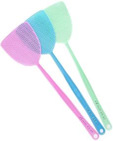 img 4 attached to 3 Pack Wemaker Fly Swatter - Strong Flexible Manual Swat Set, Assorted Colors, Long Range Handles - Indoor and Outdoor Racket for Bug, Mosquito, Bee, Spiders, Flies