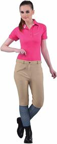 img 3 attached to TuffRider Ribbed Knee Patch Breeches for Women (Regular Fit)