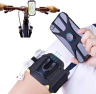 📱 detachable 2-in-1 cell phone armband with bike phone mount - universal holder for running, hiking, and biking - 360° rotatable - fits 4 to 6.5 inch smartphones - black logo