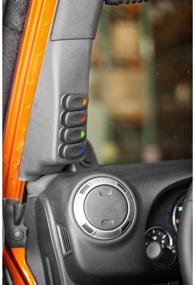 img 2 attached to 🚗 Набор панелей переключателей Rugged Ridge 17235.96 для леворульных автомобилей (LHD), стойка А, 4 переключателя, черный, совместим с Wrangler JK 2011-2018.