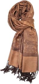 img 3 attached to 🧣 Achillea Charcoal Vintage Jacquard Pashmina Women's Accessories for Scarves and Wraps