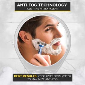 img 3 attached to 🪞 HoneyBull Shower Mirror Fogless for Shaving - Suction, Razor Holder & Swivel | Shower Accessories | Bathroom Mirror | Holds Razors for Men (White)