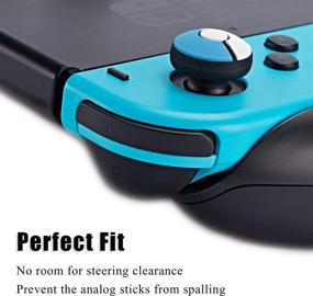 img 2 attached to 🎮 FUNLAB Joystick Cap for Nintendo Switch/Switch OLED Console - Red+Blue, 2 Pairs, Silicone Thumb Grip Set, Compatible with Switch Lite Joy-Con Controller