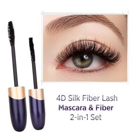 img 2 attached to 👁️ St. Mege 4D Silk Fiber Lash Mascara & Fiber 2-in-1 Set - Best for Thickening, Lengthening, Waterproof & Smudge-Proof, Hypoallergenic - Thicker, Longer Lashes