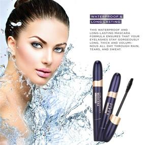 img 1 attached to 👁️ St. Mege 4D Silk Fiber Lash Mascara & Fiber 2-in-1 Set - Best for Thickening, Lengthening, Waterproof & Smudge-Proof, Hypoallergenic - Thicker, Longer Lashes