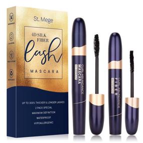 img 4 attached to 👁️ St. Mege 4D Silk Fiber Lash Mascara & Fiber 2-in-1 Set - Best for Thickening, Lengthening, Waterproof & Smudge-Proof, Hypoallergenic - Thicker, Longer Lashes