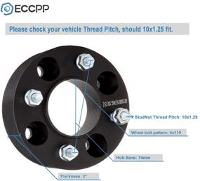 img 3 attached to 🔧 ECCPP 4 шт. 2" 4 гайки Центрический дистанционные кольца для колес - Улучшение производительности и посадки для Eiger 400 & King Quad 400 (2002-2013)