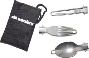 img 3 attached to Wealers 3-Piece Stainless Steel Folding Camping Picnic Cutlery Set - Spoon, Fork, and Knife