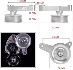 img 3 attached to 🏎️ Увеличьте производительность с помощью PQY регулируемого шкива EP3 для Honda 8-е и 9-е Civic - совместим с всеми двигателями K20, автоматический натяжитель и сохранение A/C.