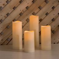 🕯️ waterproof resin outdoor flameless candles with timer - 4 pack, battery operated, 2 inch diameter, flickering warm white led, remote control included логотип