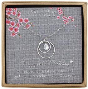 img 4 attached to Daughter's 21st Birthday: Sterling Silver Infinity 2 Circle Necklace – Perfect Gift for Her!