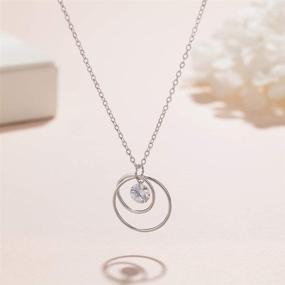 img 2 attached to Daughter's 21st Birthday: Sterling Silver Infinity 2 Circle Necklace – Perfect Gift for Her!