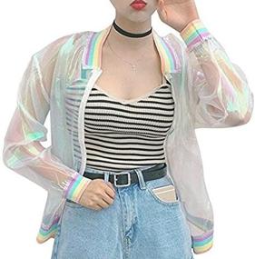 img 4 attached to RARITY US Hologram Iridescent Transparent Sun Proof Women's Clothing