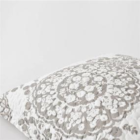 img 2 attached to DriftAway Samantha Floral Damask Medallion Euro Pillow Sham Set - 2 Pack, 26x26 Inches with Elegant 1.5 Inch Flange - Greige Bedding Accent