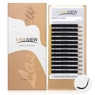 💫 lashview super matte разделенные кончики наращивания ресниц из натурального меха, черные индивидуальные плоские ресницы ellipse 0,20 мм c из смесовой коробочки. логотип