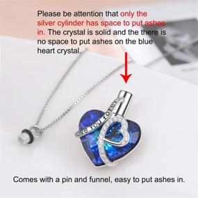 img 2 attached to 💎 AOBOCO Heart Urn Necklace - S925 Sterling Silver Cremation Jewelry for Ashes with Austrian Crystal Embellishments - Fine Keepsake Memorial Pendant (Package includes Necklace/Pin/Funnel)