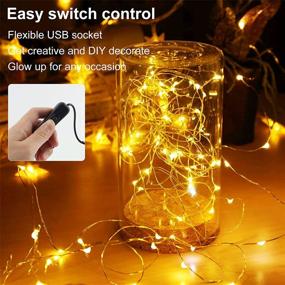 img 2 attached to 🌟 Fairy Lights, String Lights 2-Pack: 40ft/120 LED Waterproof Copper Starry Lights USB Operated Twinkle Lights for DIY Wedding, Party, Home, Christmas Decoration - Warm White