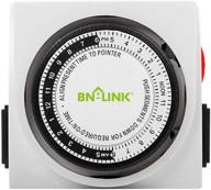🔌 bn-link heavy duty mechanical timer dual outlet 3-prong indoor for lamps fans christmas lights white ac 1875w 1/2 hp, ul listed логотип