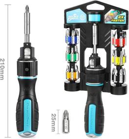 img 1 attached to 🔧 Набор винтовок с регулировкой крутящего момента DOUBLEDRIVE - удваивает скорость, 37-деталей многоразового гвоздодера для ноутбука, ПК, мебели, ручных работ DIY