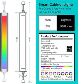 img 3 attached to 🔆 App Controlled Under Cabinet Lights - Smart RGB LED Strip Lights for Kitchen, Shelf Cabinets - Alexa & Google Compatible - Color Changing Ambient & White Cabinet Lighting - 6PCS