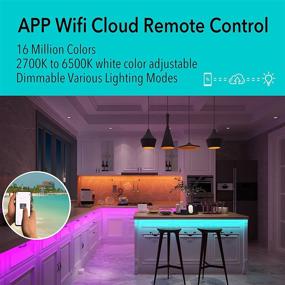 img 1 attached to 🔆 App Controlled Under Cabinet Lights - Smart RGB LED Strip Lights for Kitchen, Shelf Cabinets - Alexa & Google Compatible - Color Changing Ambient & White Cabinet Lighting - 6PCS