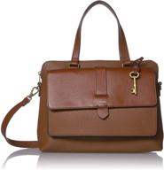 👜 fossil women's leather satchel handbag: stylish women's handbags & wallets and satchels logo