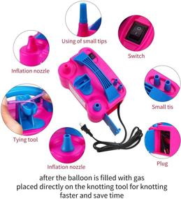 img 2 attached to 🎈 Portable Dual Nozzle Electric Balloon Blower and Tying Tool - PCFING Electric Air Balloon Pump with Inflator for Decorations, Parties, and Time Savings