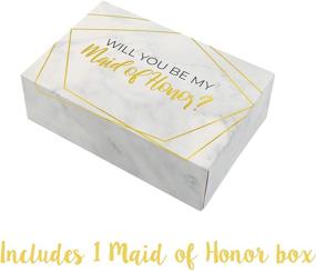 img 2 attached to 💍 Bridesmaid Proposal Box Set - 10 Pack Including 1 Maid of Honor Proposal Box and 9 Bridesmaid Proposal Boxes - Elegant Marble with Gold Foil - Perfect Bridesmaid Gifts