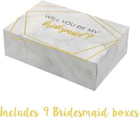 img 1 attached to 💍 Bridesmaid Proposal Box Set - 10 Pack Including 1 Maid of Honor Proposal Box and 9 Bridesmaid Proposal Boxes - Elegant Marble with Gold Foil - Perfect Bridesmaid Gifts