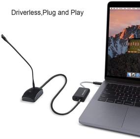 img 1 attached to 🎧 Enhance Audio Quality and Connectivity: USB-C Microphone Adapter with 3.5mm Audio Jack for Windows, MacBook Pro, iPad Pro 2020, S20 S21 Ultra, Note 9 10, OnePlus 8 - Black