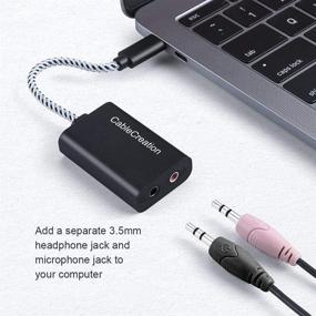 img 3 attached to 🎧 Enhance Audio Quality and Connectivity: USB-C Microphone Adapter with 3.5mm Audio Jack for Windows, MacBook Pro, iPad Pro 2020, S20 S21 Ultra, Note 9 10, OnePlus 8 - Black