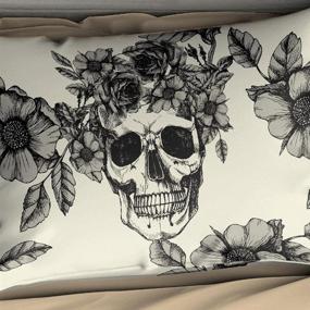 img 1 attached to Daringly Designed Death Skull Bedding Sets: Exquisite 3pc Duvet Cover Sets for Queen Size (Queen) Beds