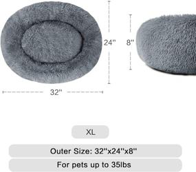 img 3 attached to 🐶 OQQ Calming Donut Cuddler Dog Beds for Large Dogs, Indoor Puppy Beds Calming Large Size