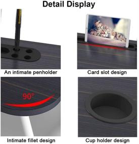 img 3 attached to 🖥️ Переносной ноутбук столик для кровати с USB, лампой для защиты глаз и вентилятором: удобная рабочая станция для дивана/кушетки/пола с подставкой, складным столиком и черным портативным лотком.