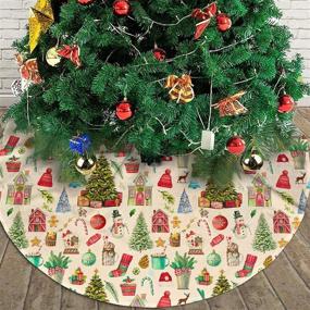 img 2 attached to 🎄 36-Inch Retro Noel Farmhouse Christmas Tree Skirt: Ornaments Decorations for Enhanced Festive Appeal