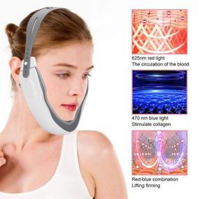 img 3 attached to 💆 V Face Machine: V-Line Up Lift Belt & Cellulite Massagers with Red-Blue Light Photon Therapy for Double Chin Reduction