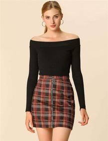 img 2 attached to Allegra Womens Check Plaid Skirt