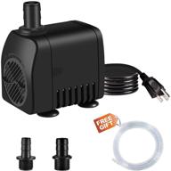 💦 400gph 25w outdoor fountain water pump kit - submersible pond pump with 2 nozzles hose tubing for aquarium, fish tank, hydroponics, and garden backyards логотип