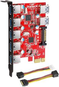 img 4 attached to 🔌 Inateck Superspeed 7 Port PCI-E to USB 3.0 Expansion Card - 5 Front USB 3.0 Ports and 2 Rear USB 3.0 Ports, Express Card Desktop with 15 Pin SATA Power Connector, Includes Two Power Cables (KT5002)