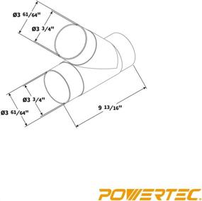 img 2 attached to 🌪️ Efficient Dust Collection with POWERTEC 70106 Y-Fitting Hose Connector, Black/4-Inch Size