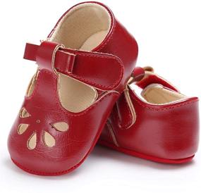 img 3 attached to Girls' Anti-Slip Leather Moccasins for Months, Perfect for Walking