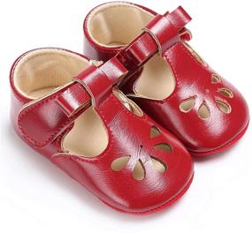img 4 attached to Girls' Anti-Slip Leather Moccasins for Months, Perfect for Walking