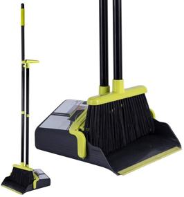 img 4 attached to 🧹 High-Quality Long Handle Broom and Dustpan Set - Cleaning Supplies Combo for Home, Kitchen, Office, Lobby, Indoor, Outdoor - Upright Dust Pan and Broom Set