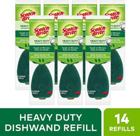 img 3 attached to 🧽 Scotch-Brite Heavy Duty Dishwand Refills: 14 Pack, Keep Hands Clean from Dirty Water!