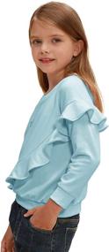 img 2 attached to Girls Ruffle Pullover Sleeve Sweatshirt Outdoor Recreation for Hiking & Outdoor Recreation Clothing