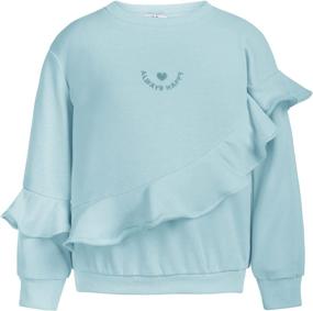 img 4 attached to Girls Ruffle Pullover Sleeve Sweatshirt Outdoor Recreation for Hiking & Outdoor Recreation Clothing